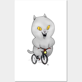 Cat on a Bicycle Posters and Art